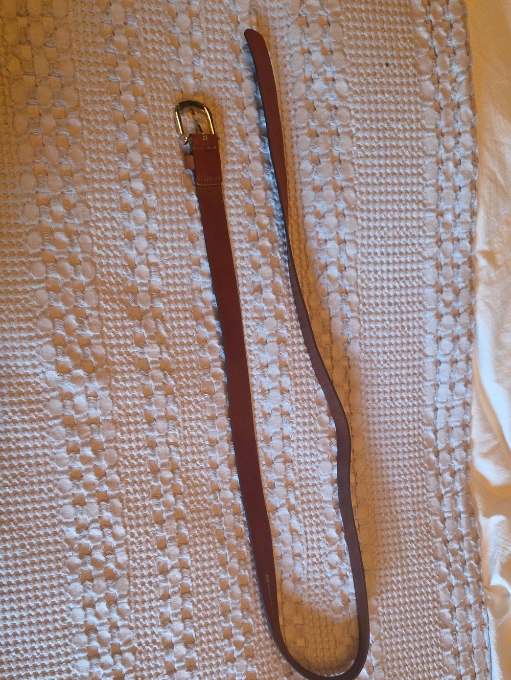Brown Leather Belt with Gold Buckle Xl